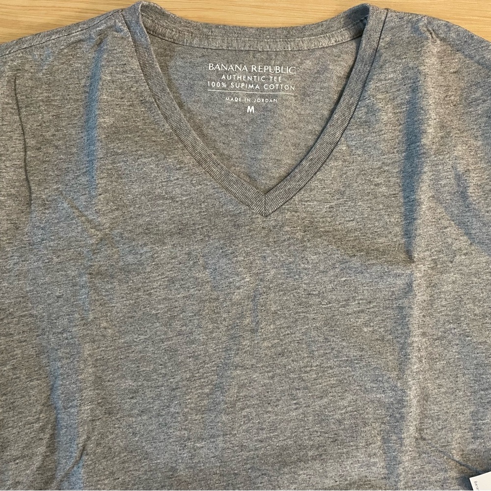 Banana Republic Heather Gray V-Neck Tee